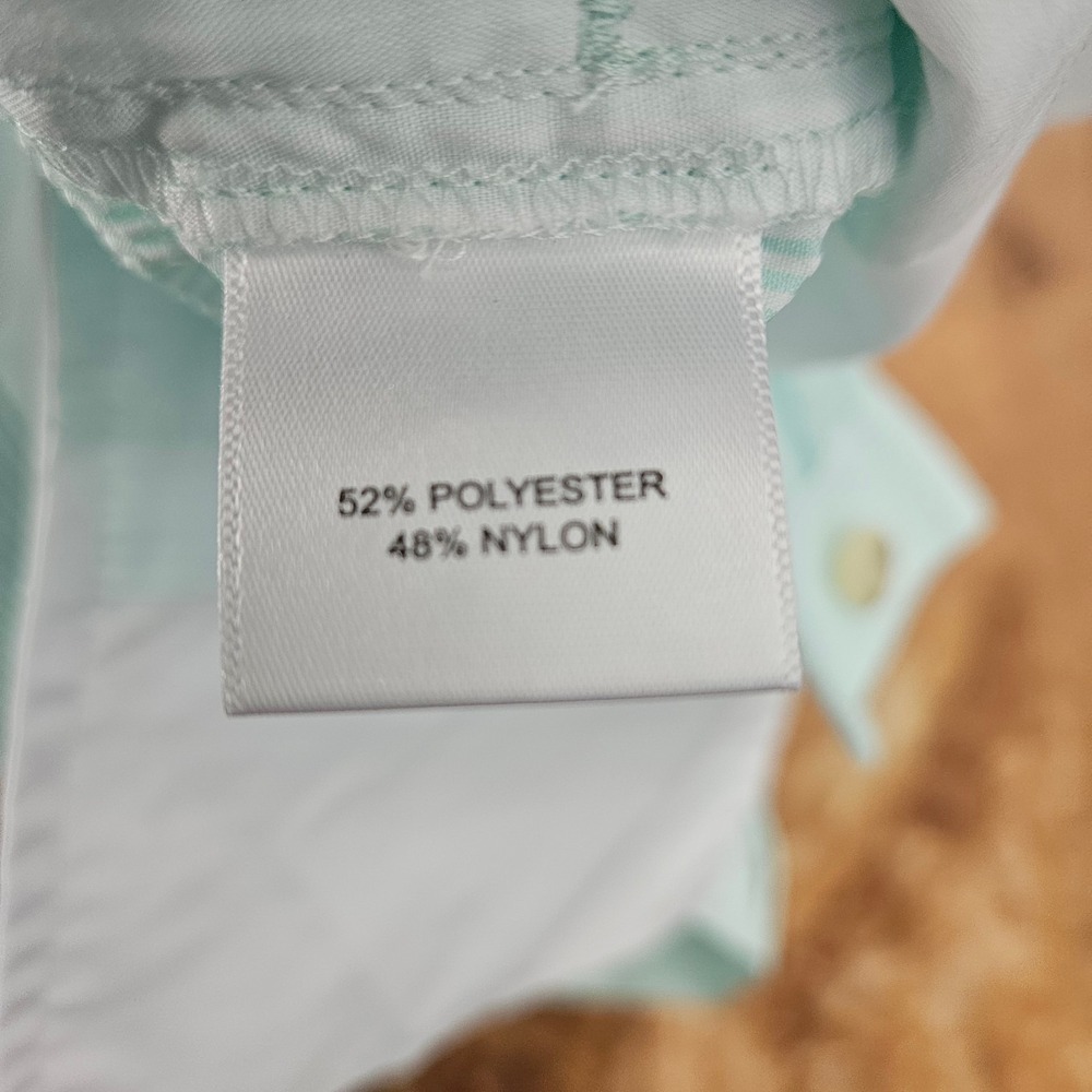 Peter Millar Featherweight Golf Shorts Mens 38 Green White Striped Seersucker - Picture 7 of 7
